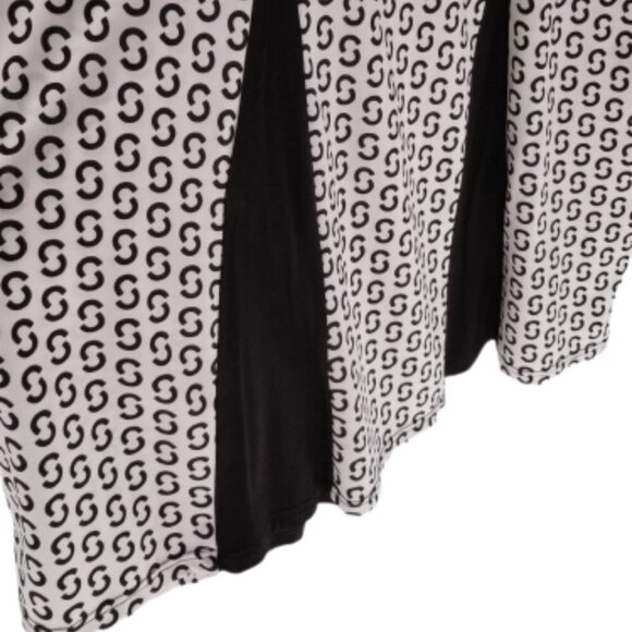 Aster by Firmiata Black and White Abstract Tunic - 2X - Picture 4 of 9
